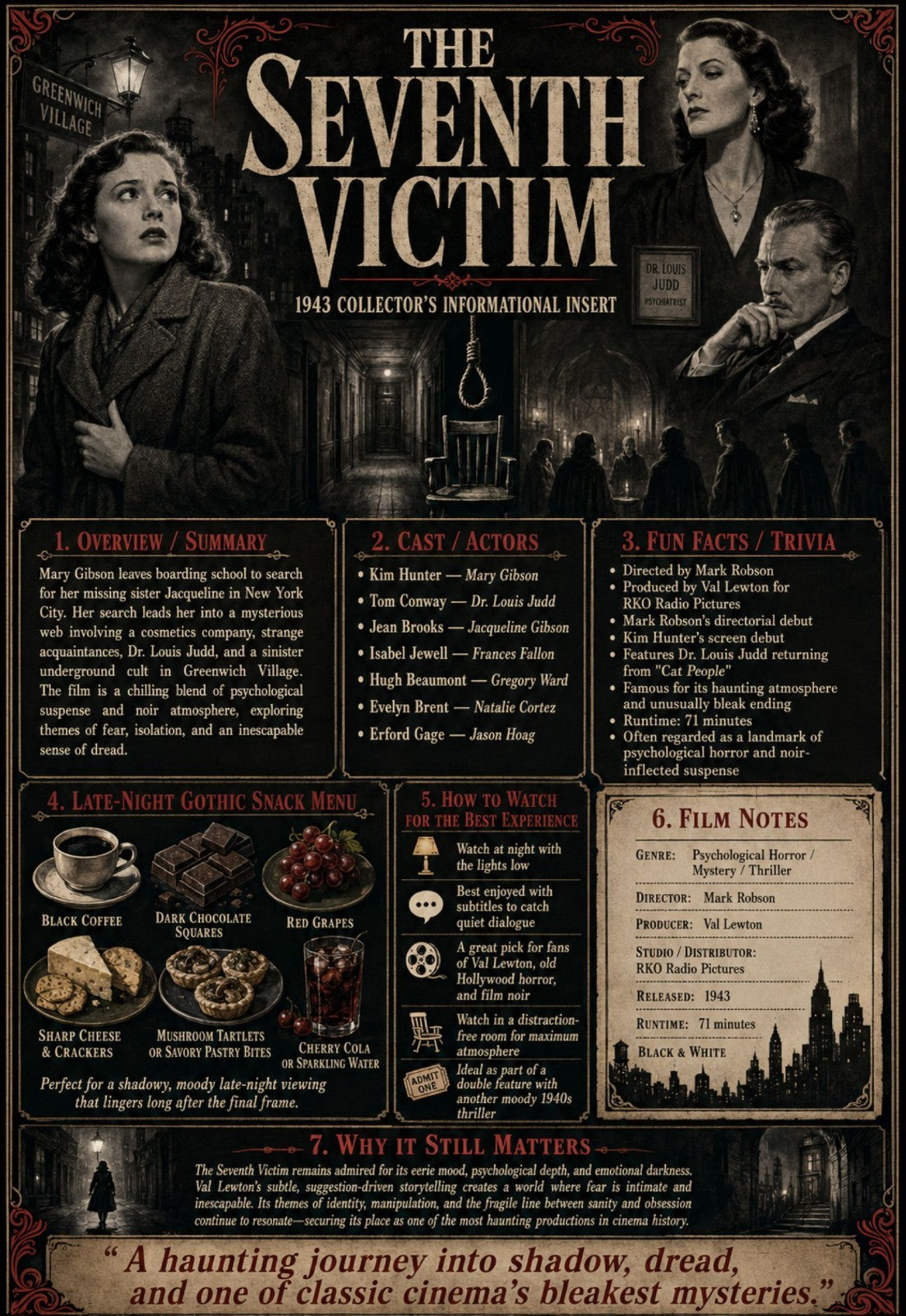 The Seventh Victim (1943) Film Noir Mystery DVD Collector Edition