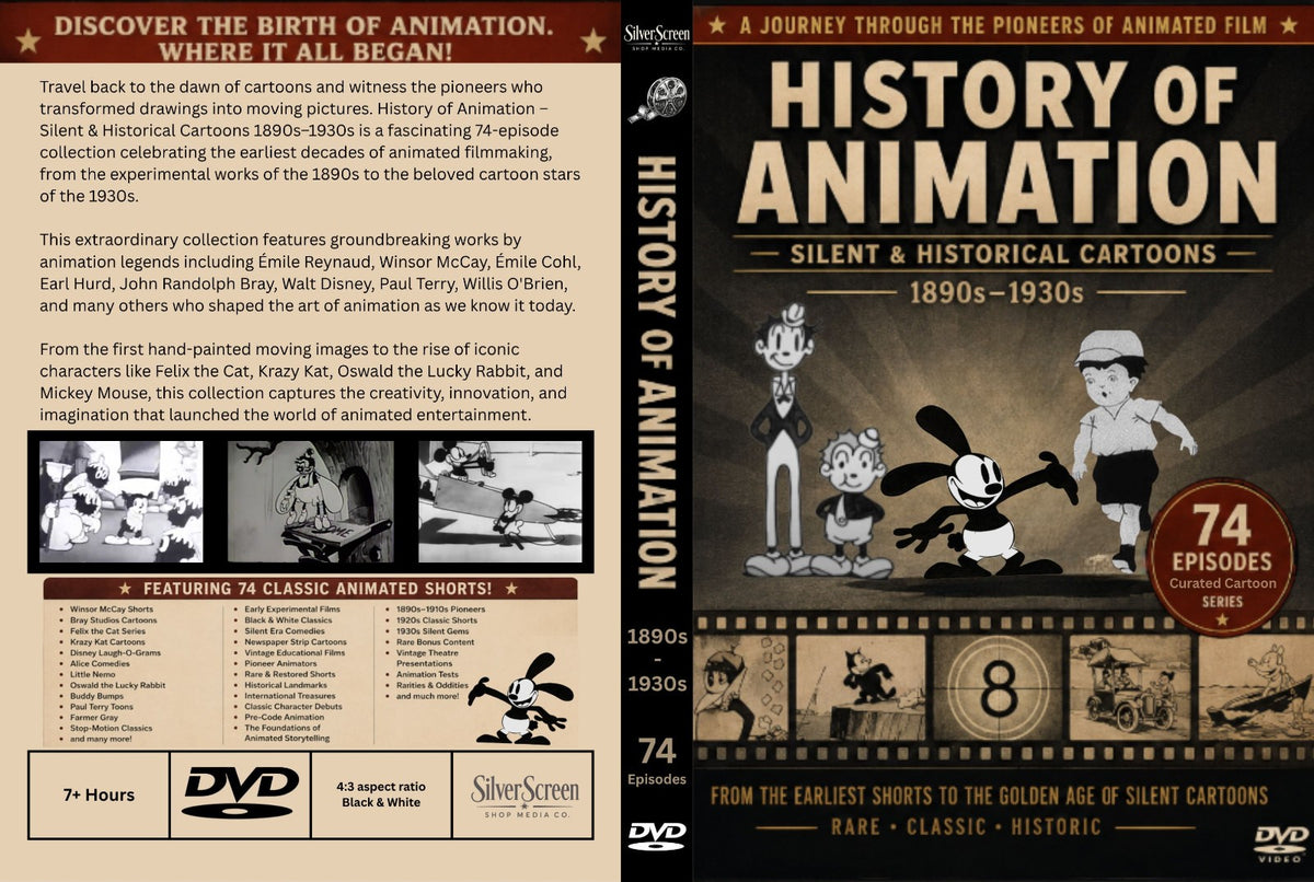 History of Animation 1890s-1930s DVD 74 Rare Historical Cartoons Collector Ed.