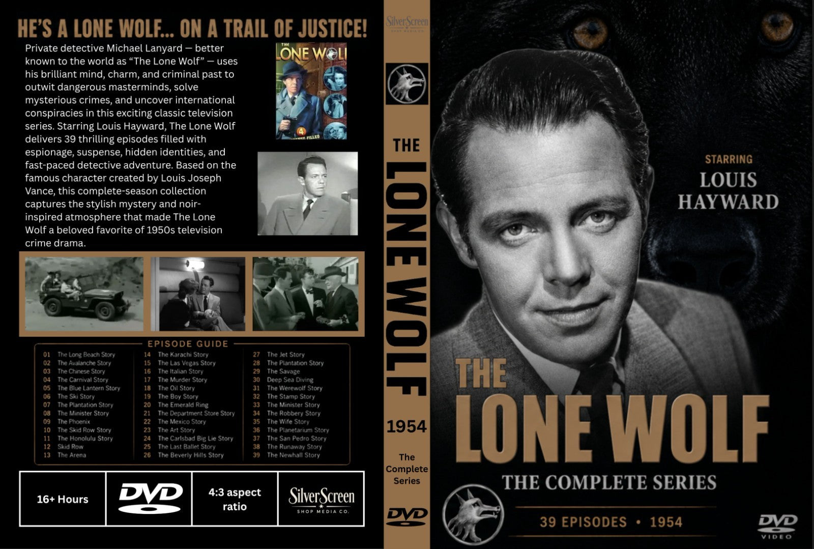 The Lone Wolf 1954 Classic TV DVD 39 Episodes Crime Mystery Series