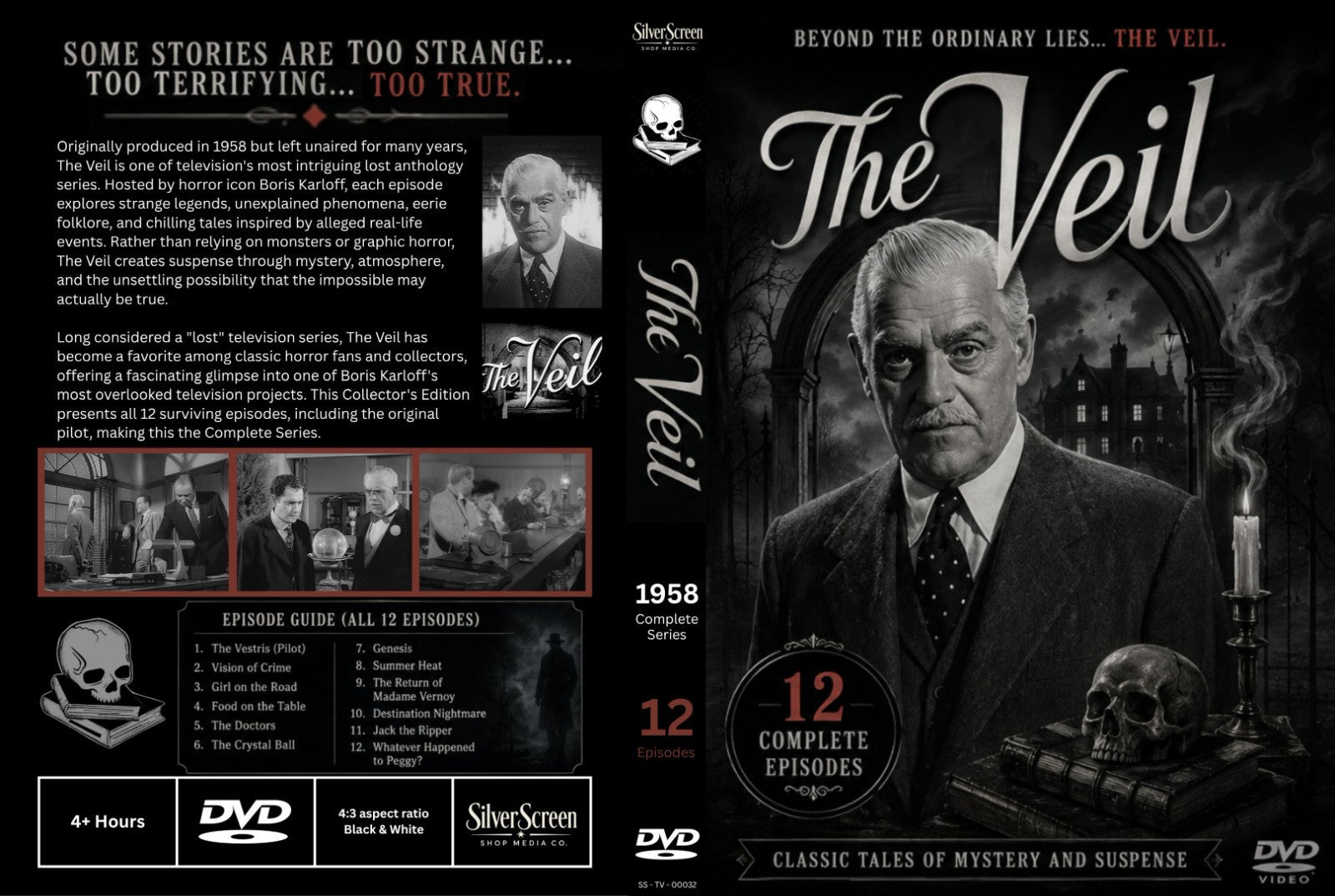 The Veil (1958) Boris Karloff Classic Horror TV Series DVD – 12 Episodes