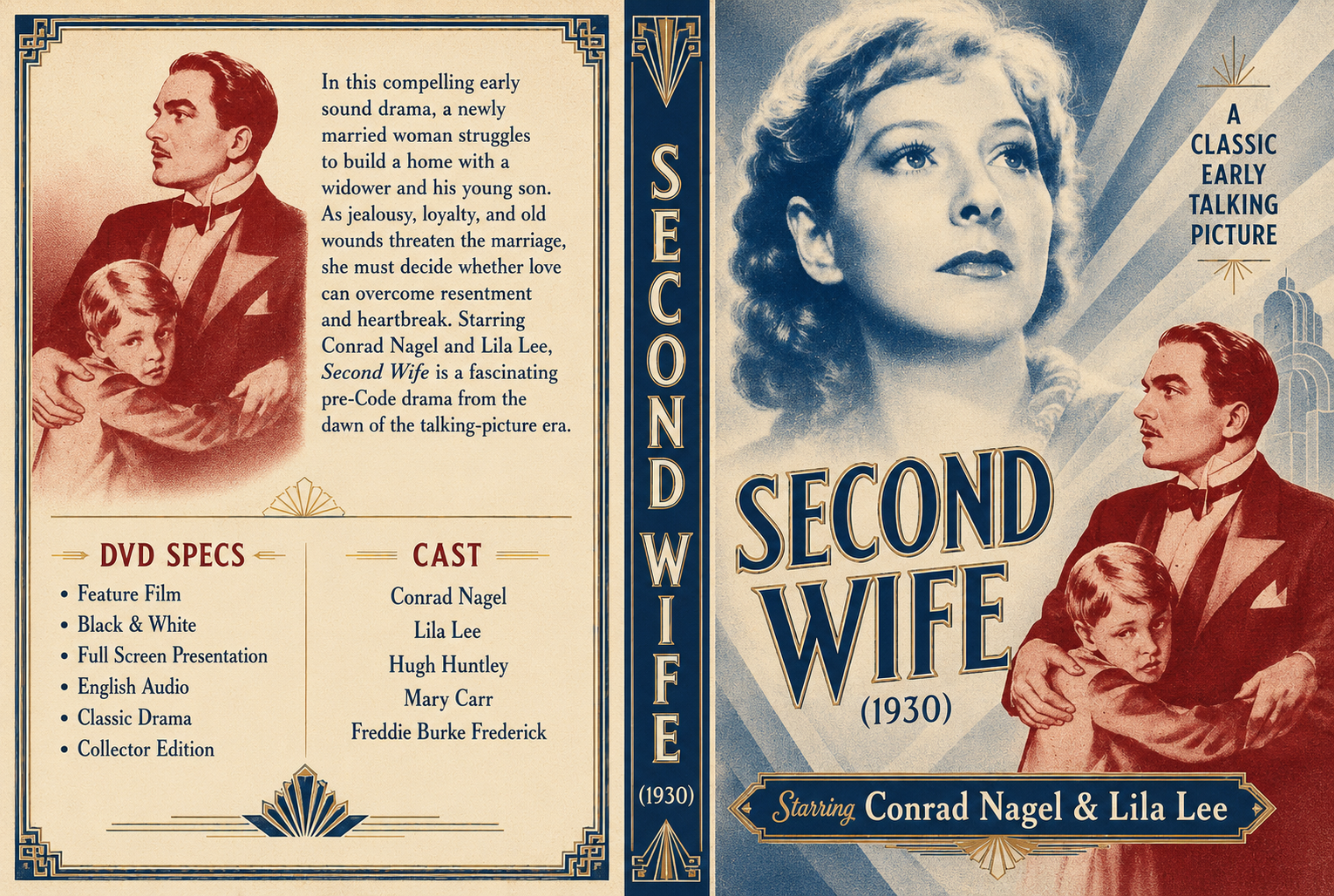 Second Wife 1930 DVD Conrad Nagel Lila Lee Rare Pre-Code Classic Drama Movie.