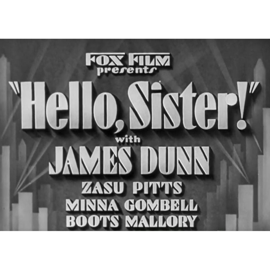 Hello, Sister! (1933) Pre-Code Drama DVD Collector Edition
