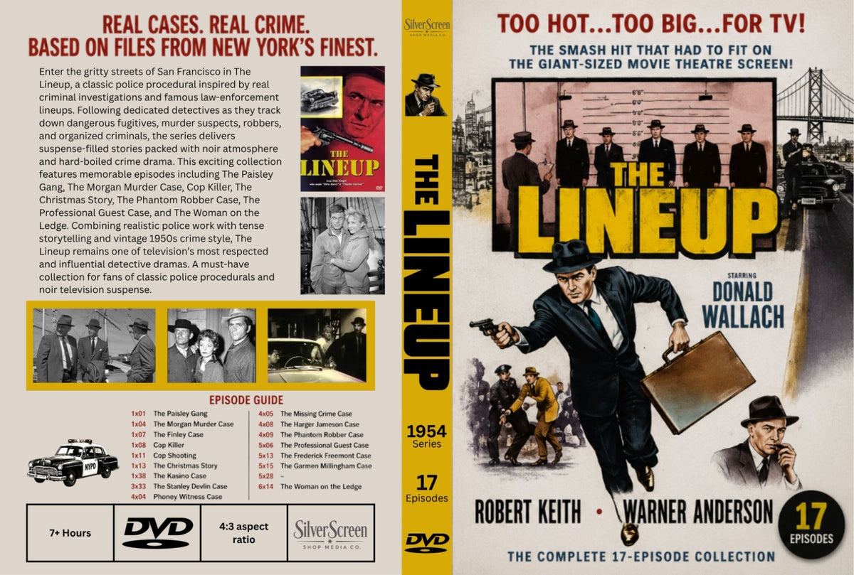 The Lineup (1954) Classic Crime TV Series DVD 17 Episodes - Collectors Edition