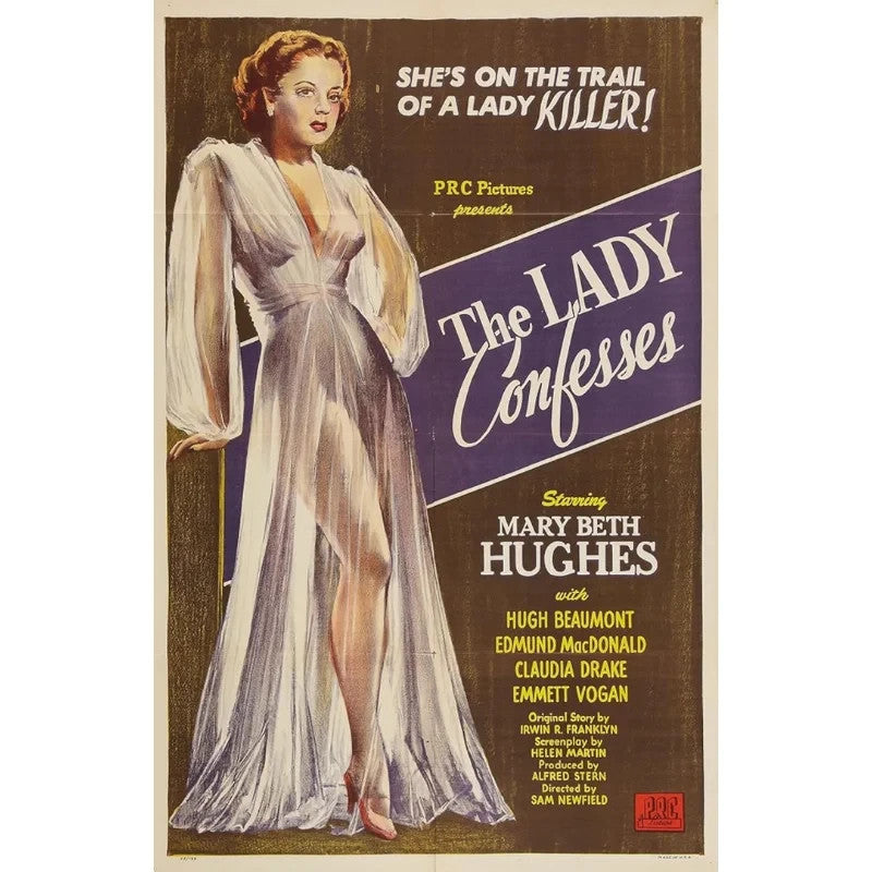 The Lady Confesses (1945) Film Noir Mystery DVD Collector Edition