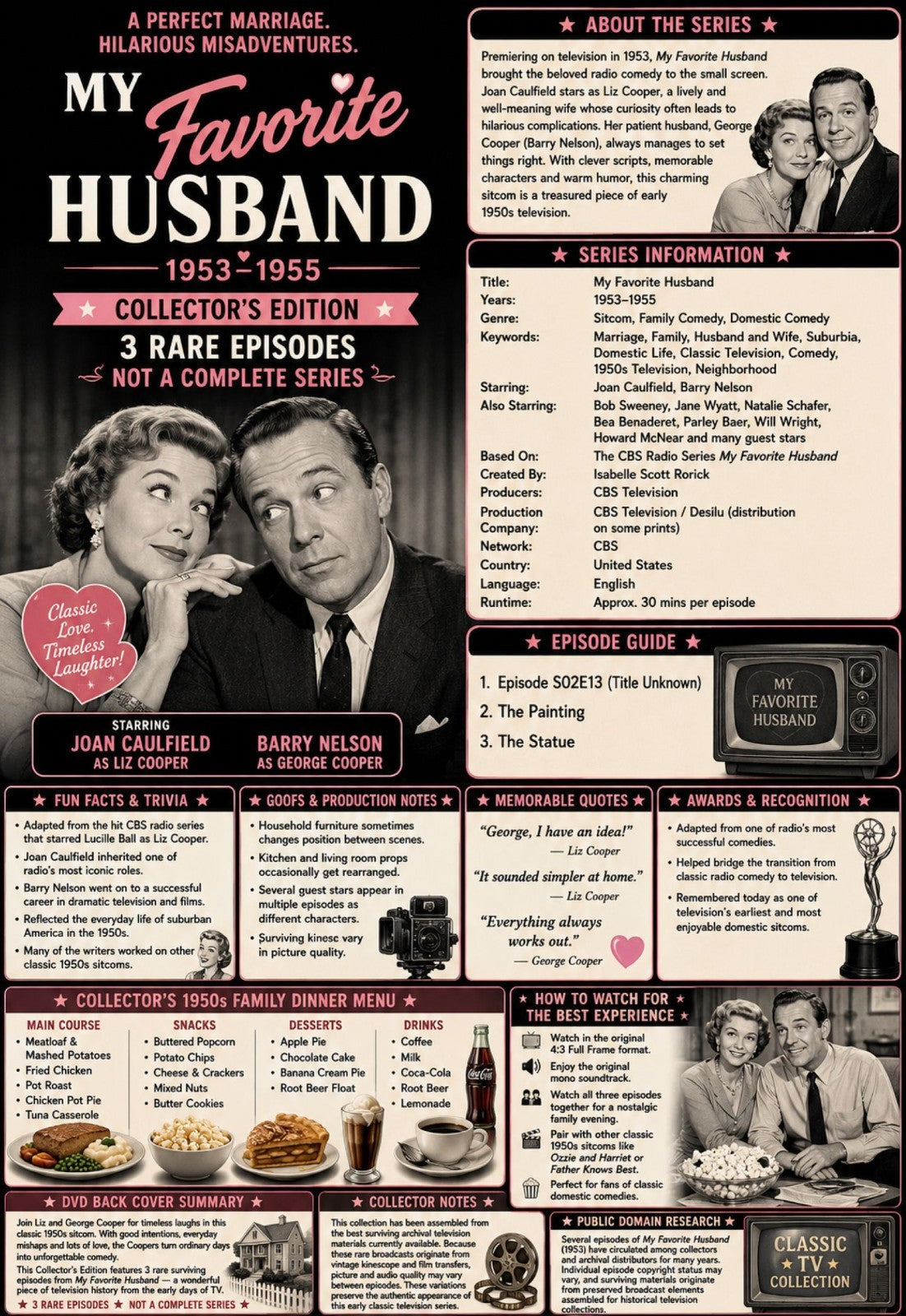 My Favorite Husband (1953–1955) Rare Classic TV Series DVD – 3 Episodes