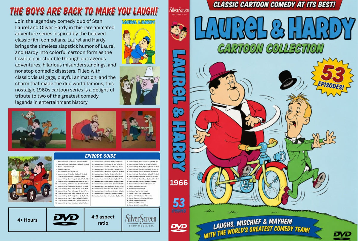 Laurel and Hardy Cartoon 1966 Animated Series DVD 53 Classic Cartoon Shorts