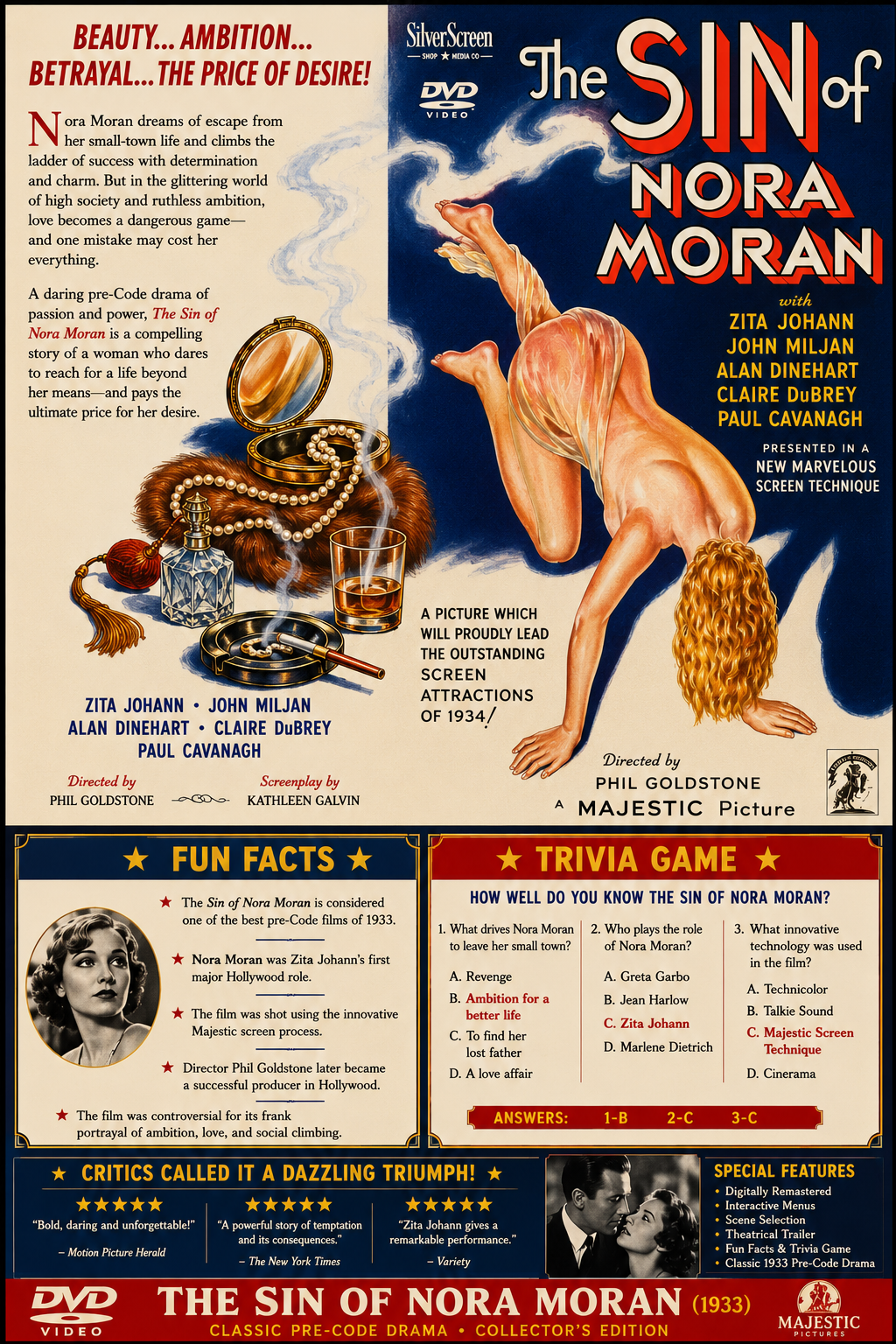 The Sins of Nora Moran (1933) Pre-Code Drama DVD Collector Edition