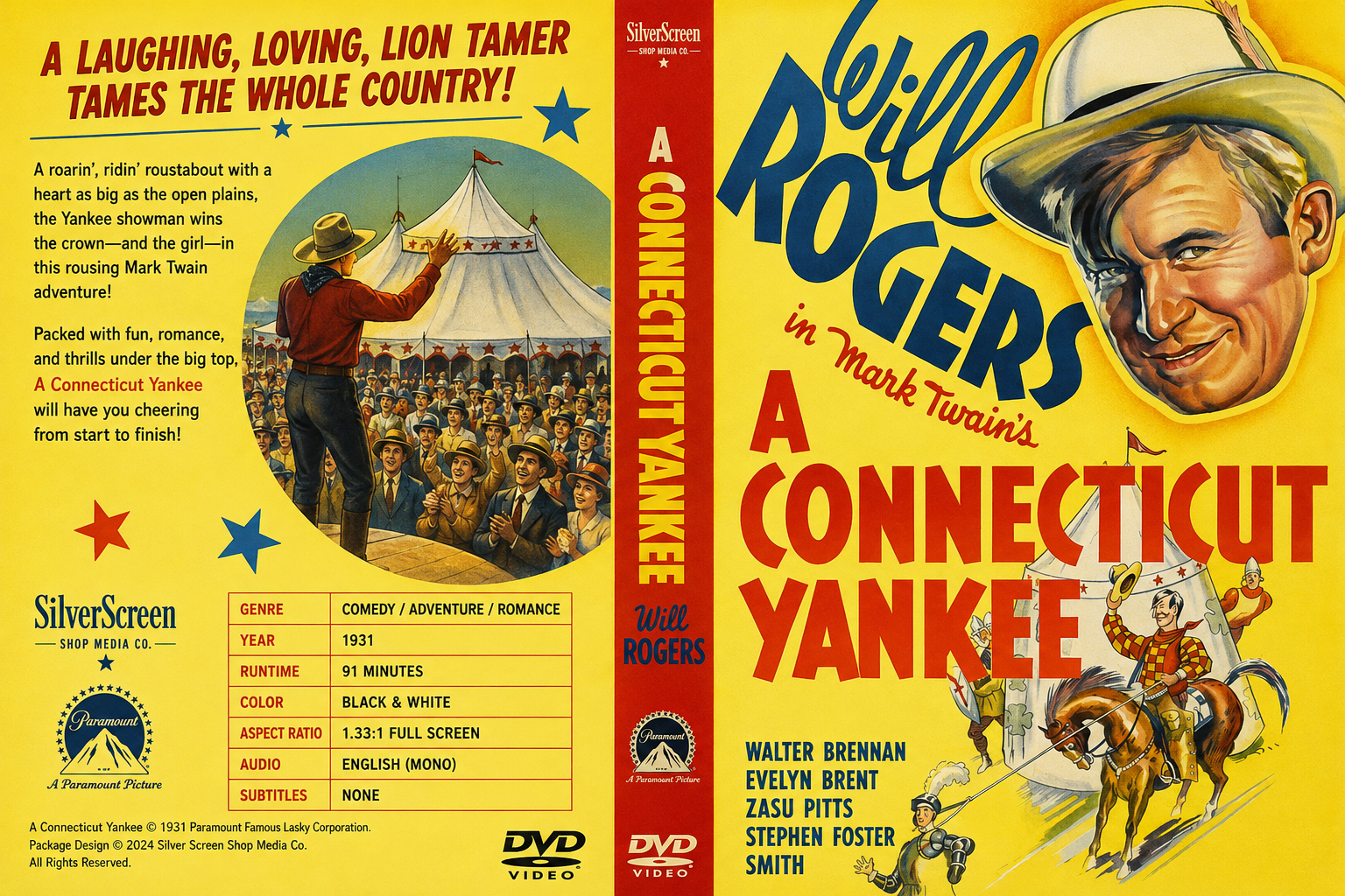 A Connecticut Yankee (1931) Will Rogers Fantasy Comedy DVD – Collector's Edition