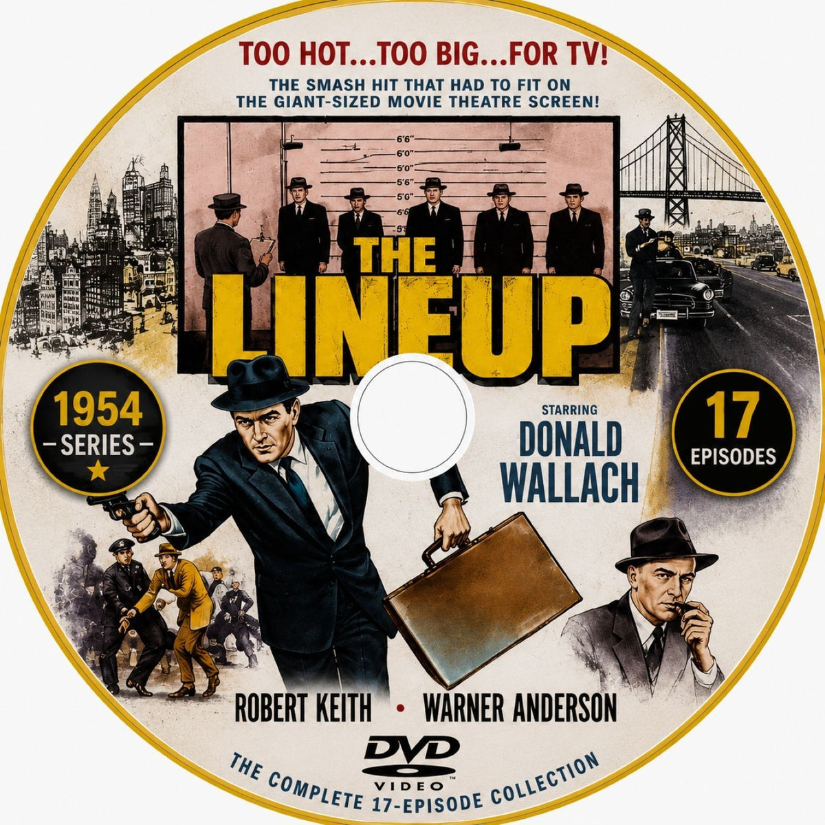 The Lineup (1954) Classic Crime TV Series DVD 17 Episodes - Collectors Edition