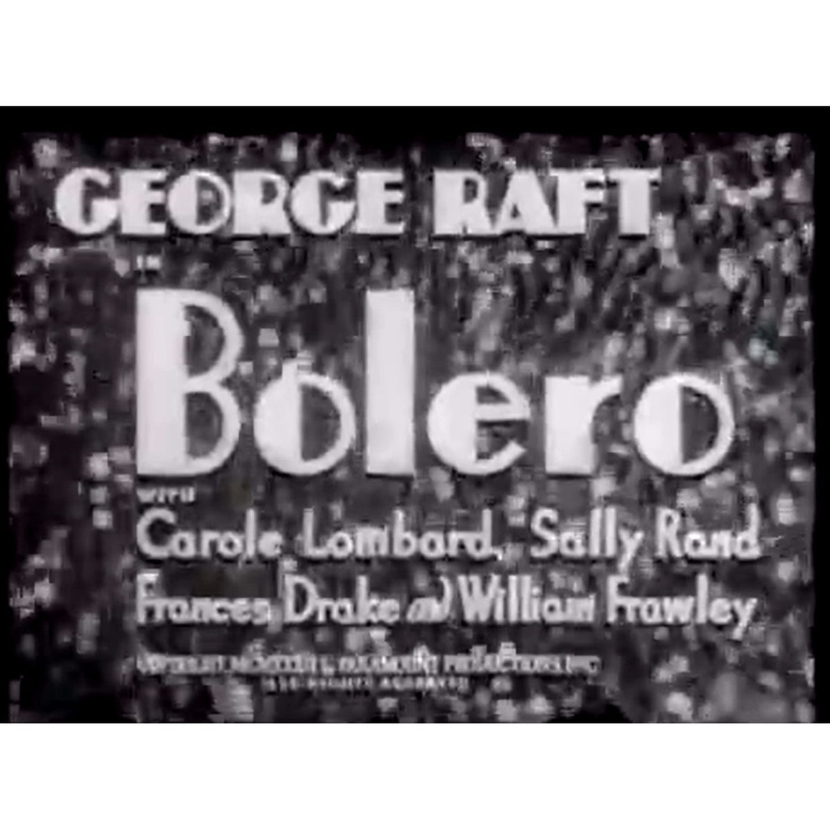 Bolero 1934 Pre Code Musical Drama Film DVD With Cover Art George Raft