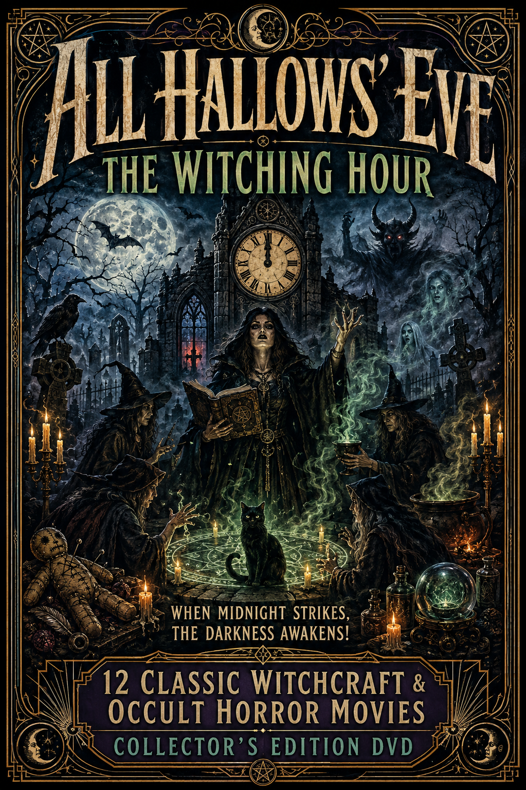 All Hallows’ Eve Witching Hour 12 Classic Witchcraft Occult Horror Movies DVD