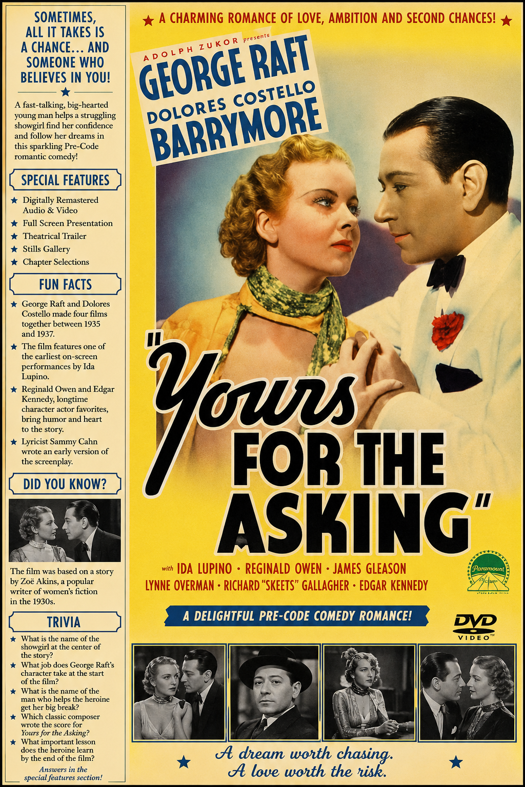Yours for the Asking (1936) Comedy Romance DVD Collector Edition