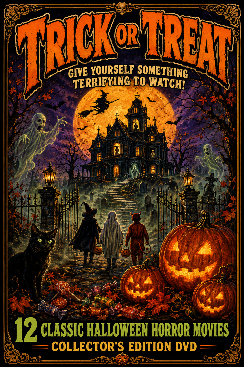 Trick or Treat 12 Classic Halloween Horror Movies DVD Collection