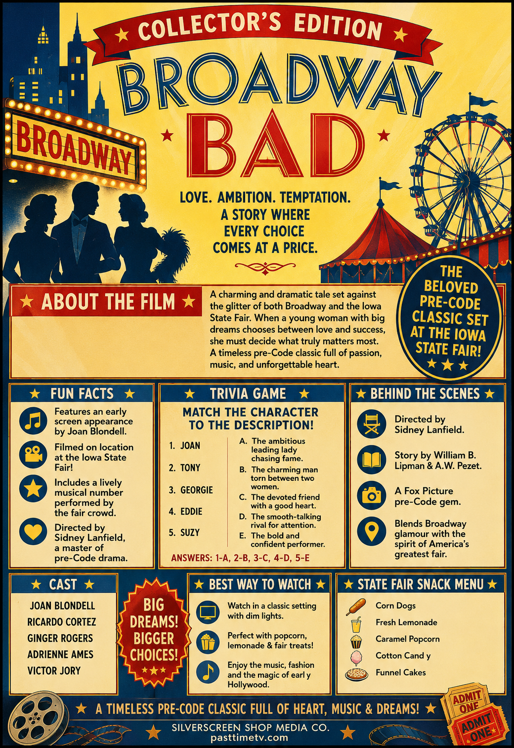 Broadway Bad (1933) Drama Music DVD Collector Edition