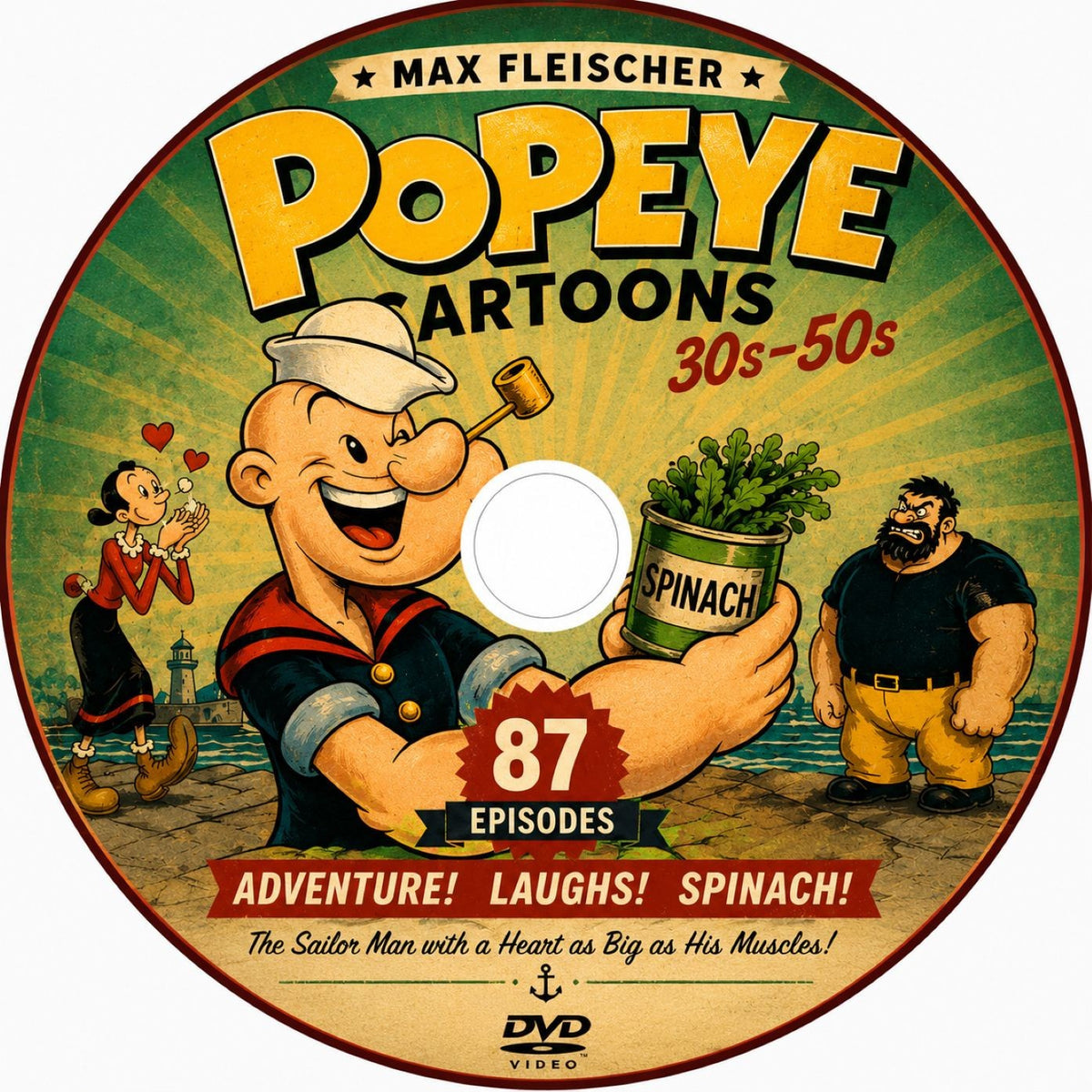 Popeye Classic Cartoons DVD 87 Theatrical Shorts 1930s 1940s Animation