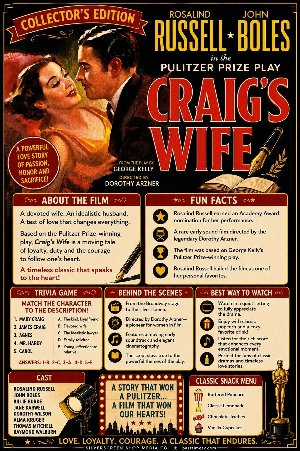 Craig's Wife (1936) Classic Drama Film DVD - Collector's Edition