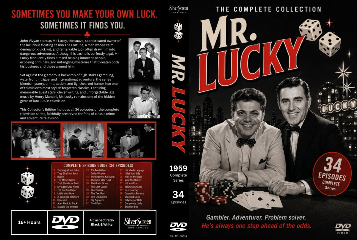 Mr. Lucky (1959) Classic TV Series DVD – Complete 34 Episodes