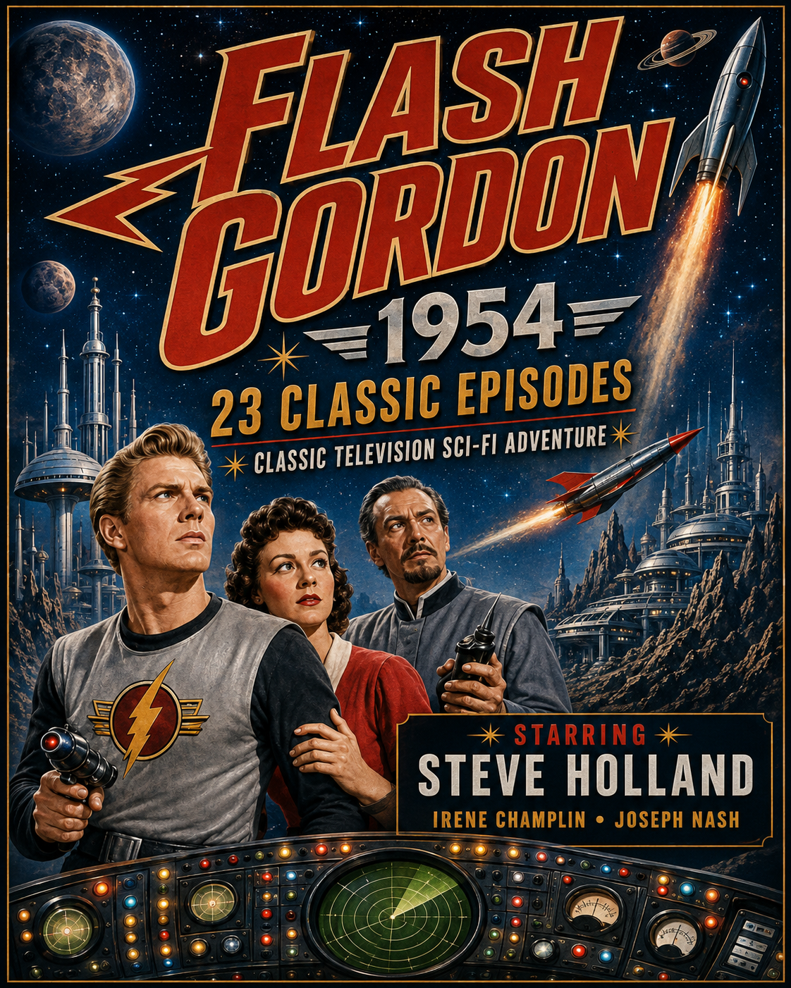 Flash Gordon 1954 TV Series Steve Holland 23 Episodes Classic Sci-Fi DVD