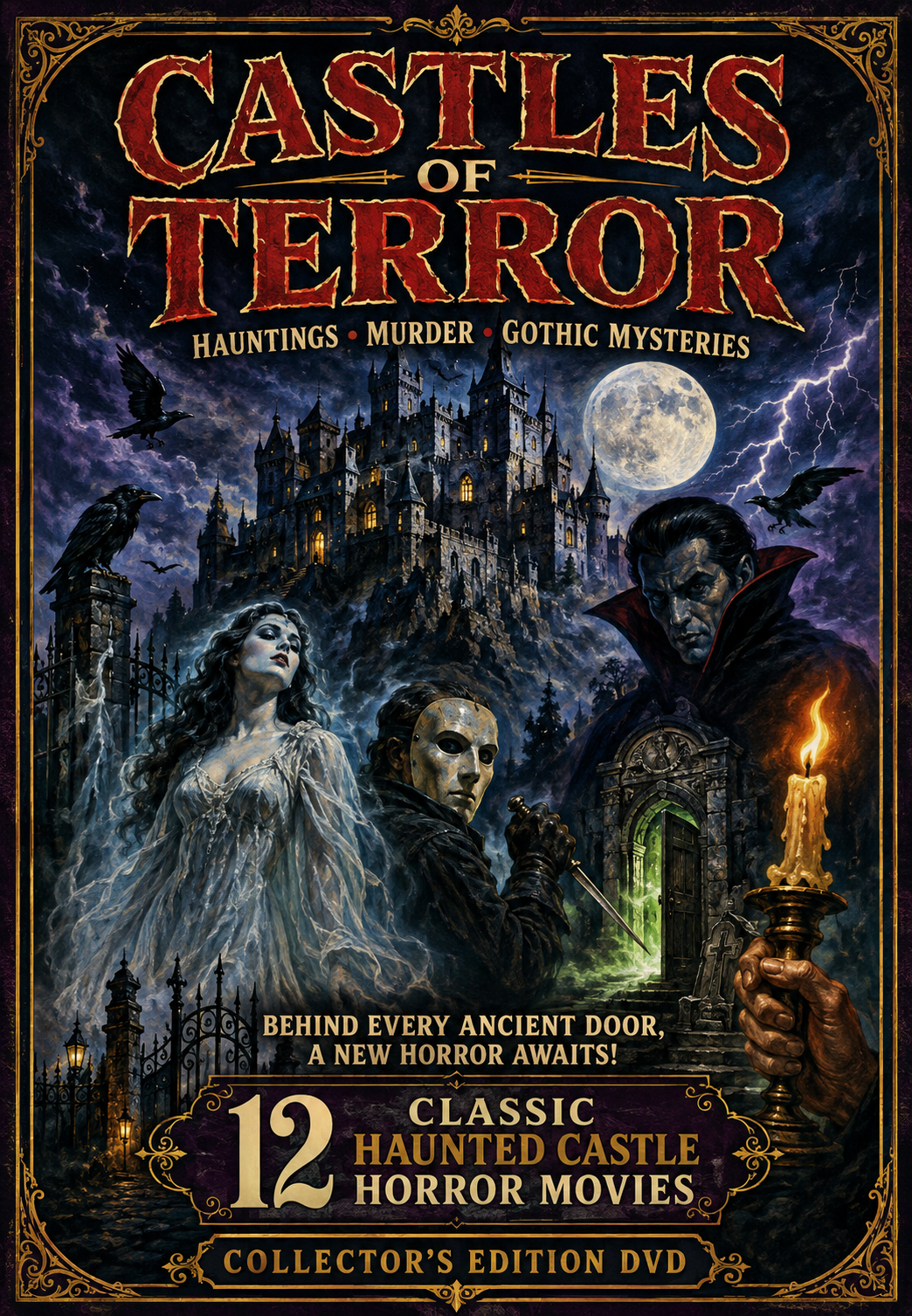 Castles of Terror 12 Haunted Castle Horror Murder Mystery Movies DVD Collection