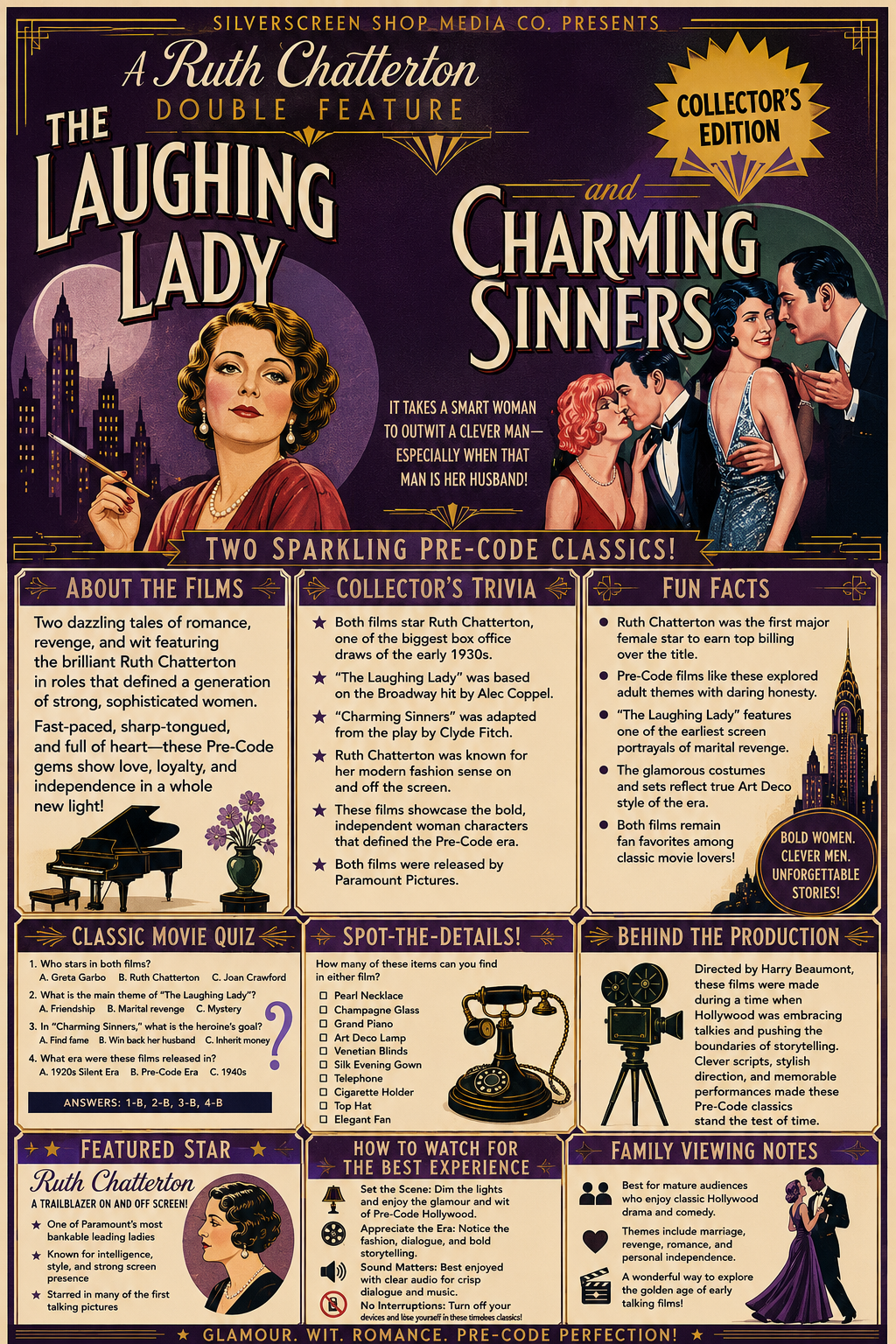 Ruth Chatterton Double Feature (1929) Charming Sinners / The Laughing Lady DVD