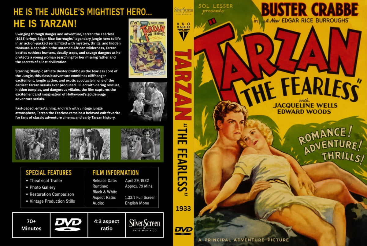 Tarzan the Fearless 1933 Mystery Adventure DVD Buster Crabbe Classic Film
