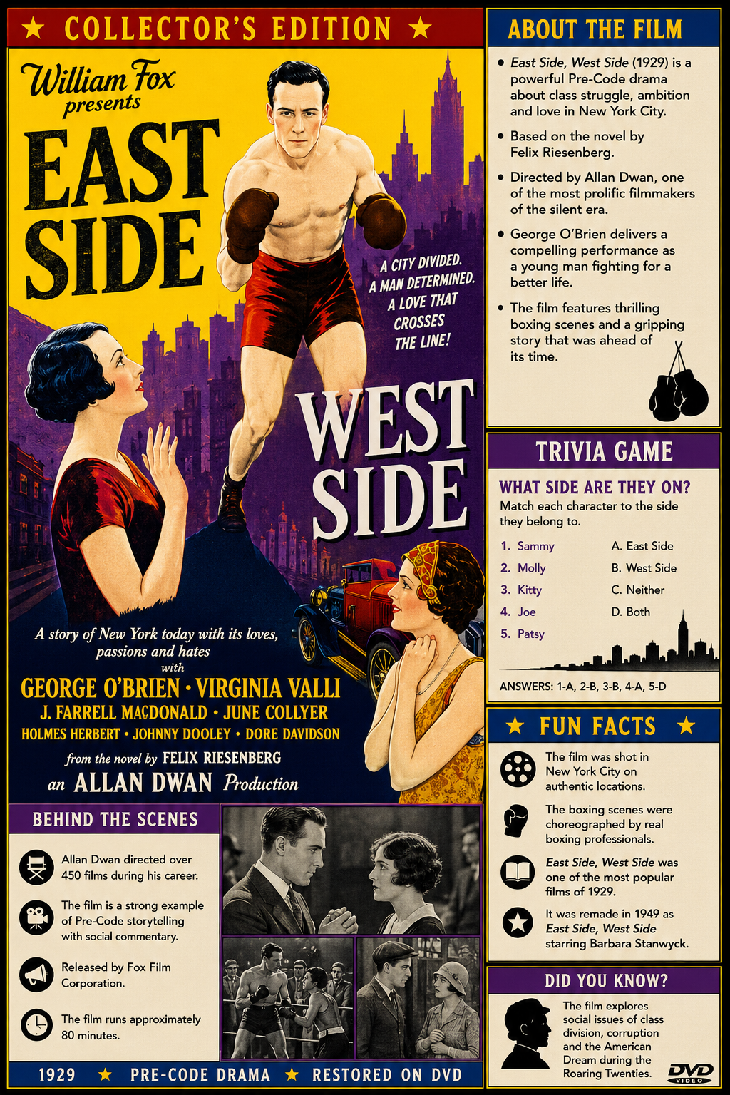 East Side, West Side (1927) Silent Crime Drama DVD Collector Edition