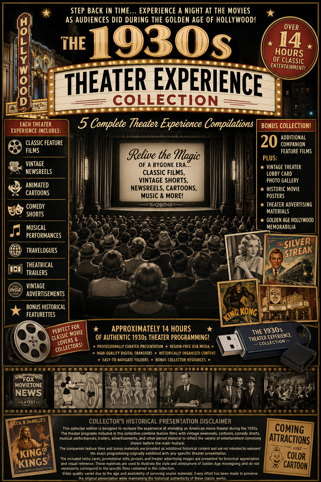The 1930s Theater Experience Collection USB