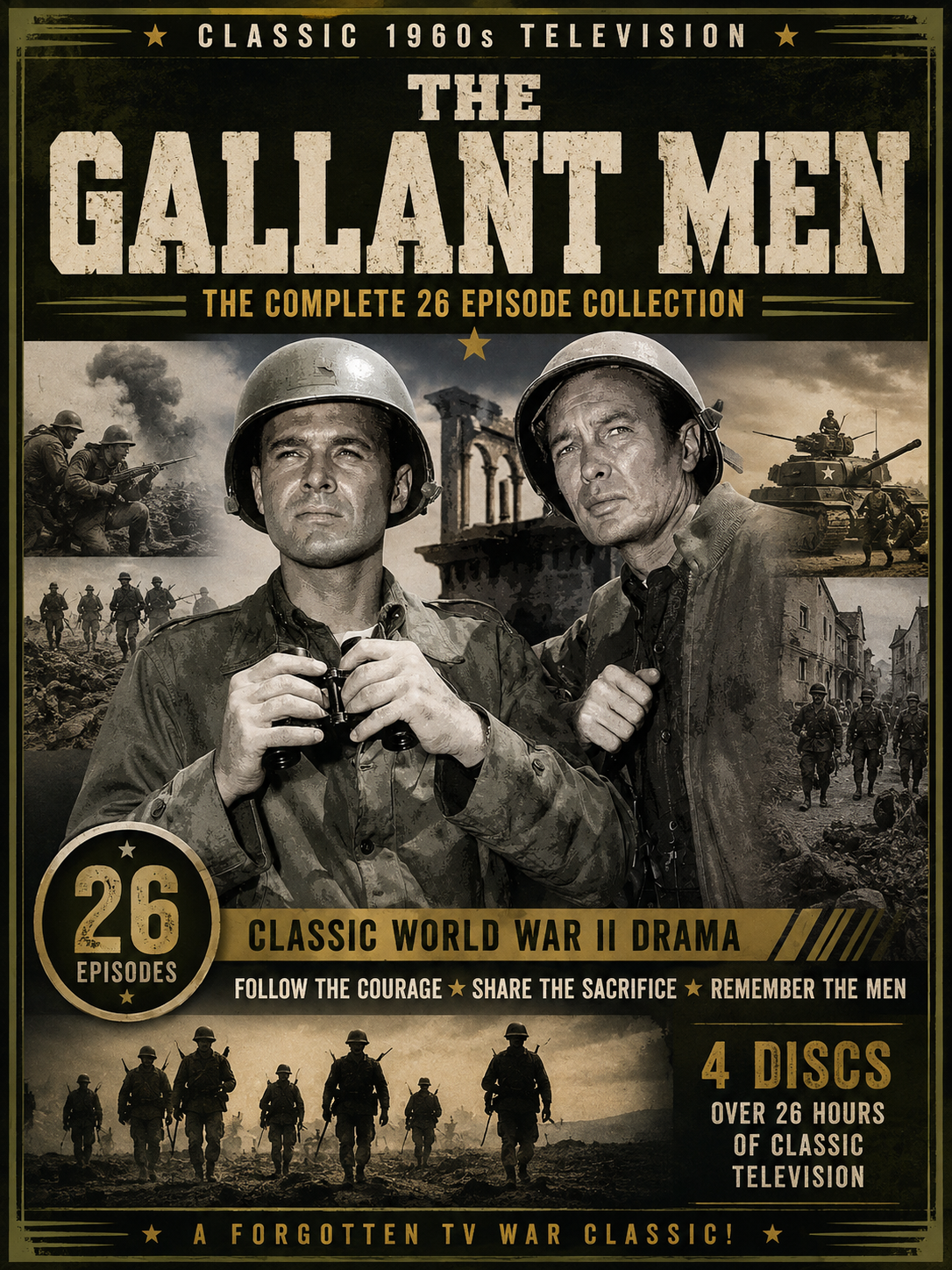 The Gallant Men 1962 26 Episodes Classic WWII War TV Series DVD Collection
