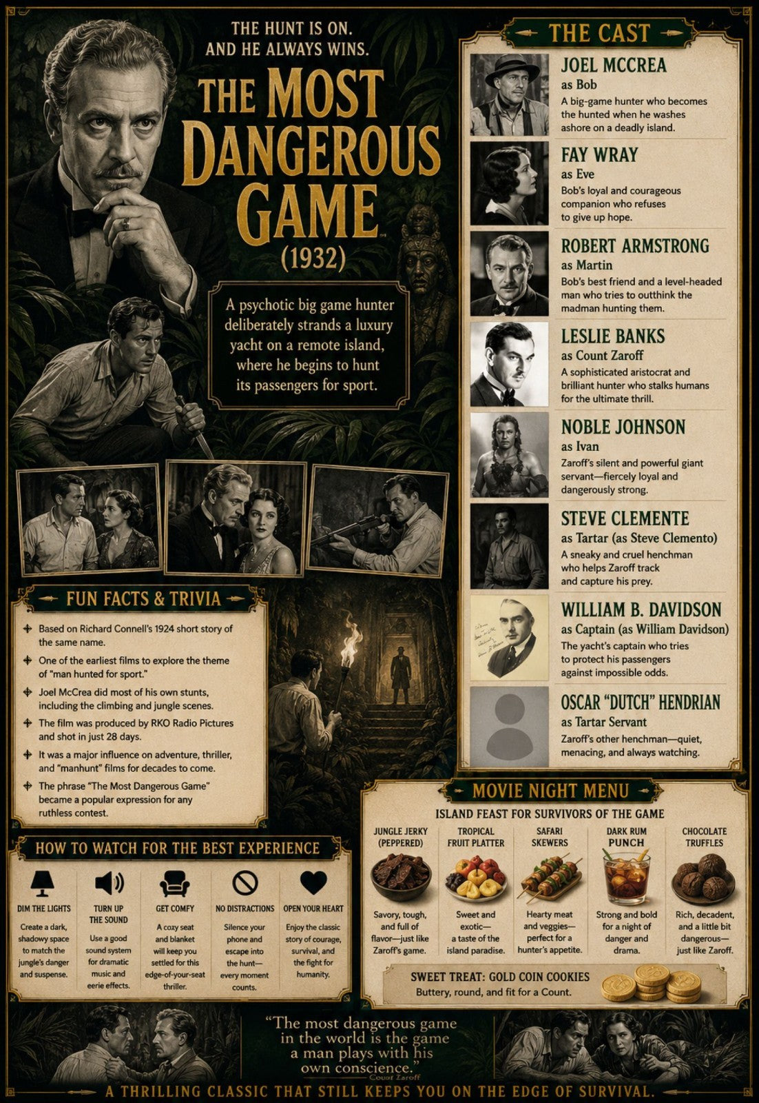 The Most Dangerous Game (1932) Horror Adventure Thriller DVD Collector Edition
