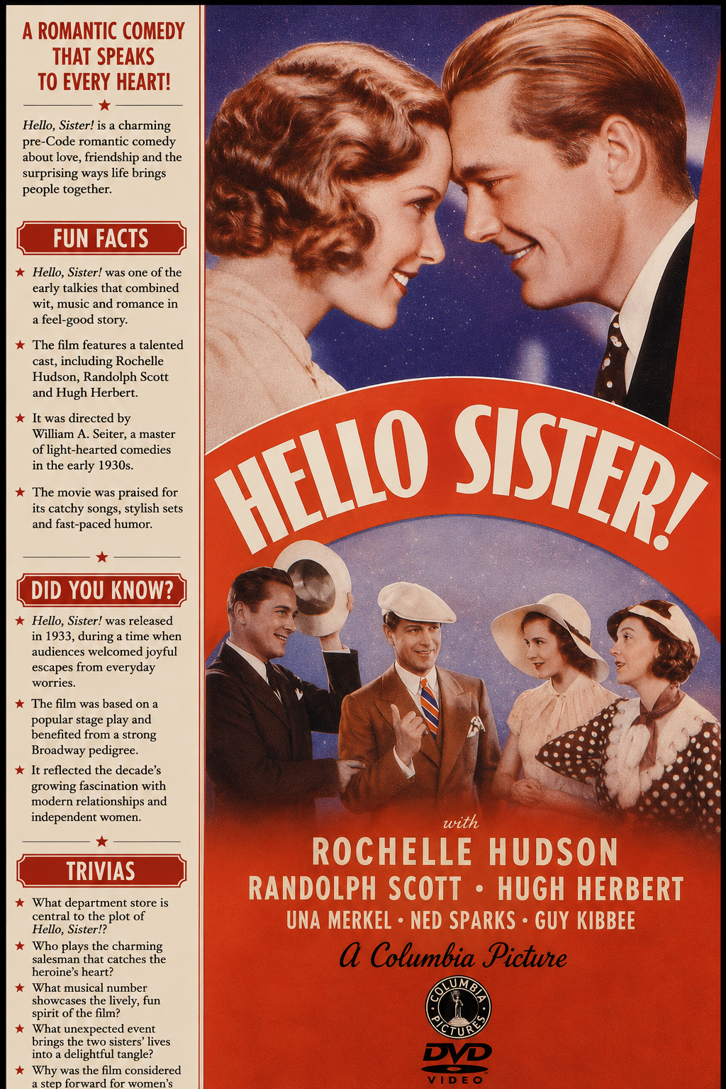 Hello, Sister! (1933) Pre-Code Drama DVD Collector Edition