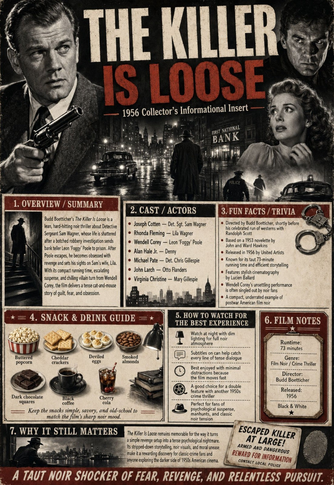 The Killer Is Loose (1956) Film Noir Thriller DVD Collector Edition