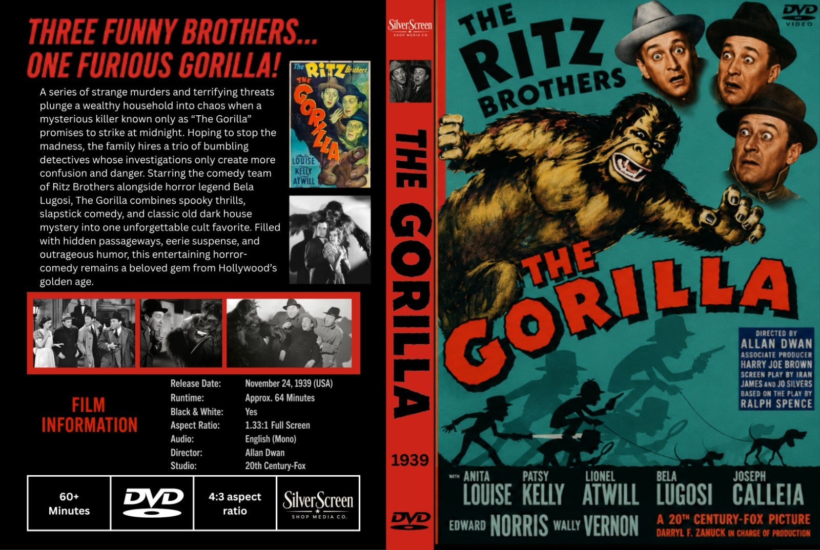 The Gorilla (1939) Bela Lugosi Horror Comedy DVD Collector Edition
