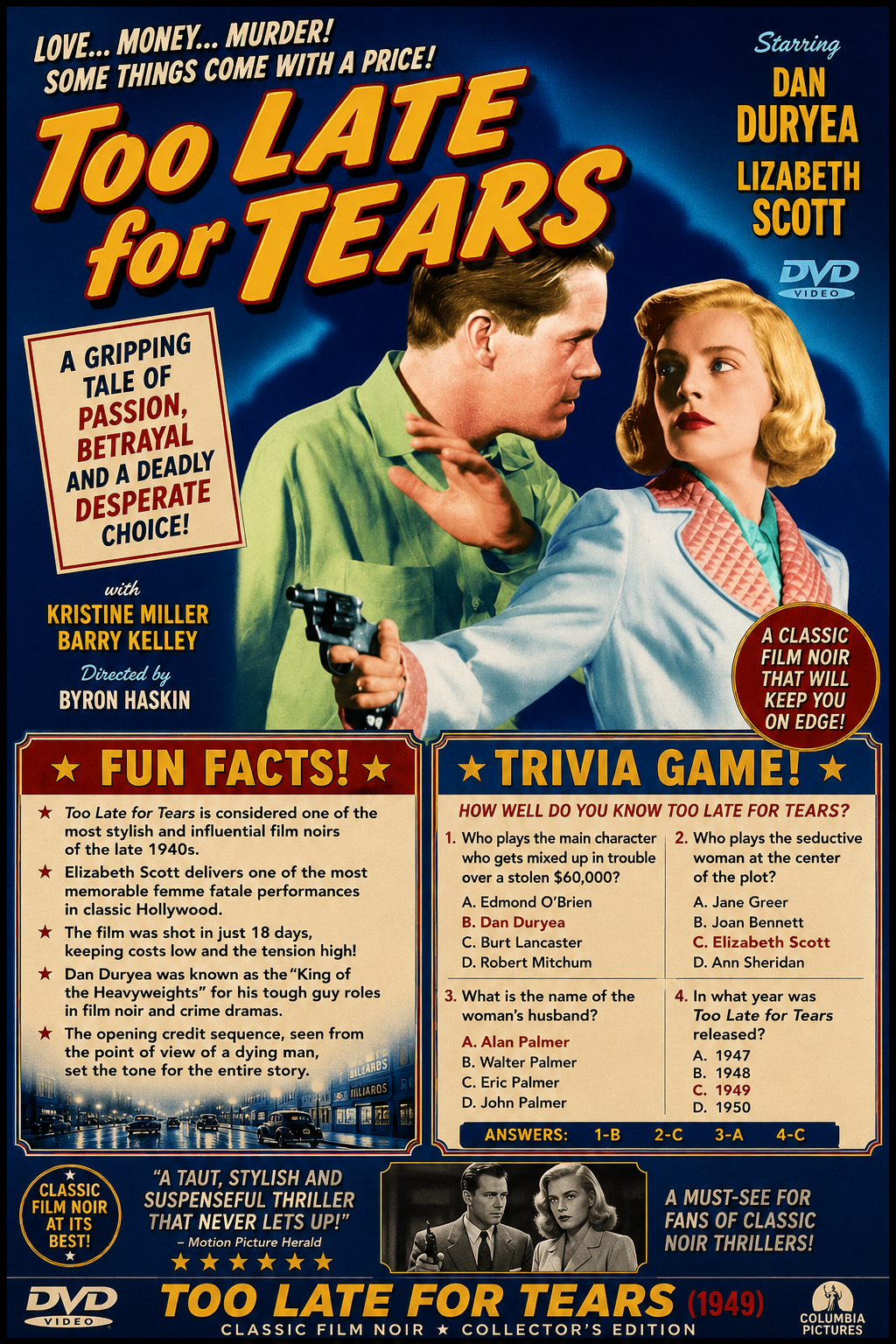 Too Late for Tears (1949) Film Noir Crime DVD Collector Edition