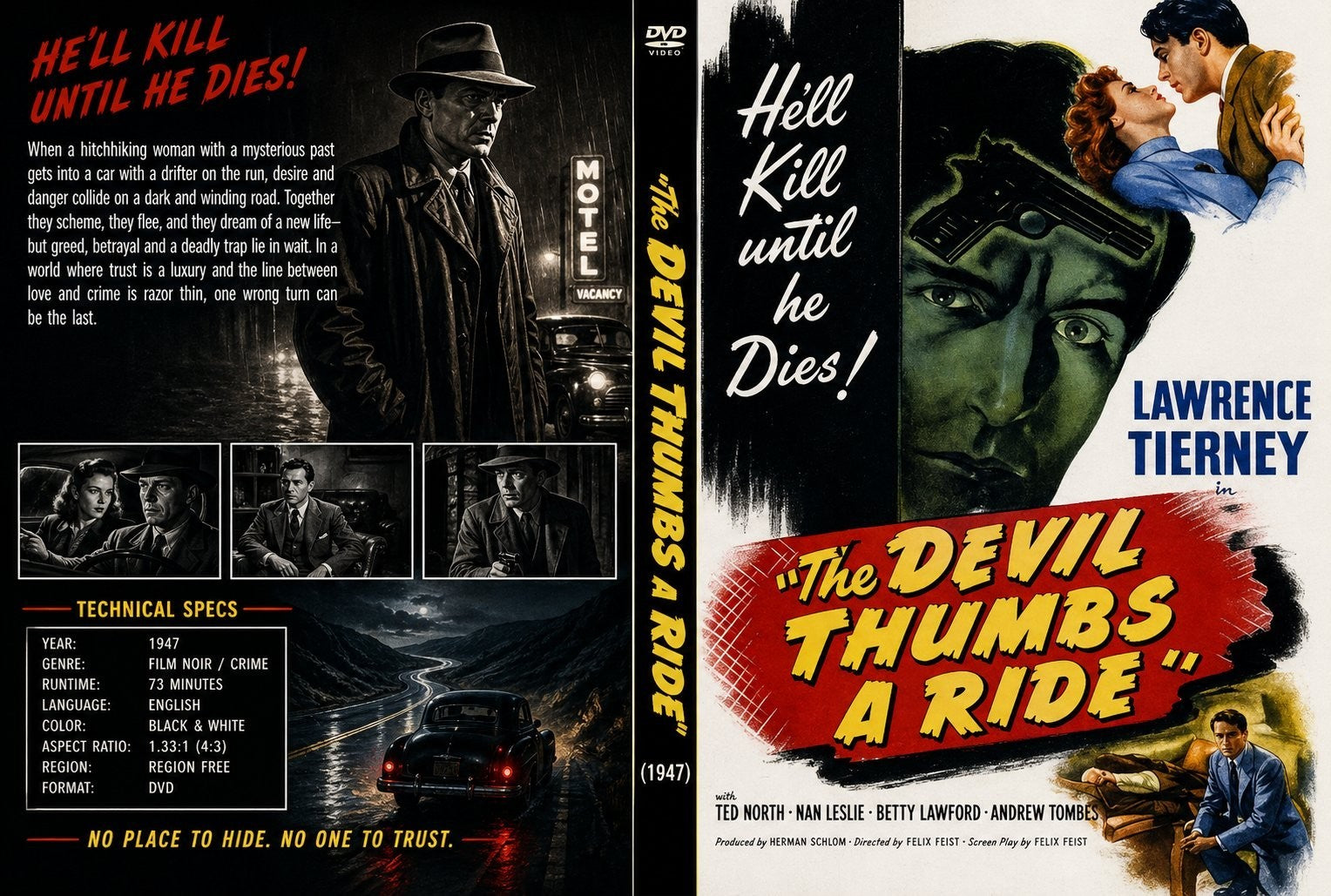 The Devil Thumbs a Ride 1947 Rare Film Noir Crime DVD Classic
