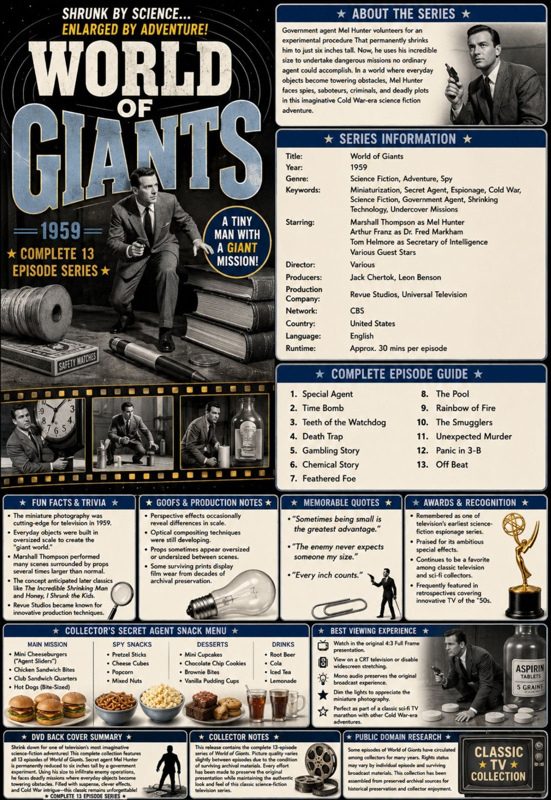 World of Giants 1959 TV Series DVD 13 Episodes Sci-Fi Collector Edition