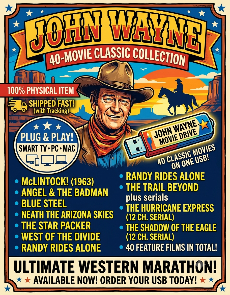 John Wayne 40 Movie Classic Western Collection USB