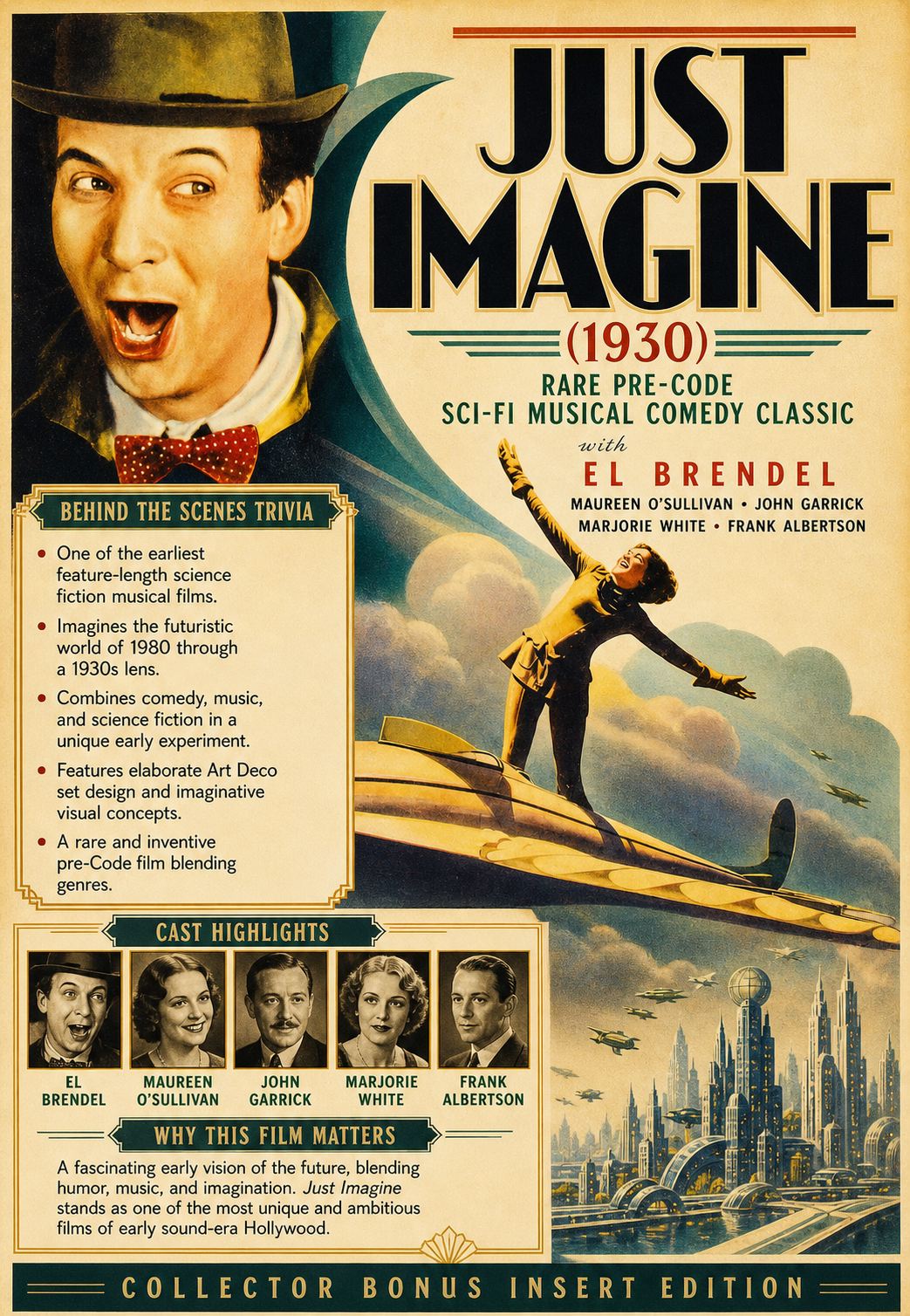 Just Imagine 1930 Sci Fi Musical Comedy Film DVD With Cover Art
