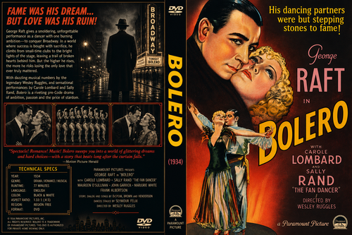 Bolero 1934 Pre Code Musical Drama Film DVD With Cover Art George Raft