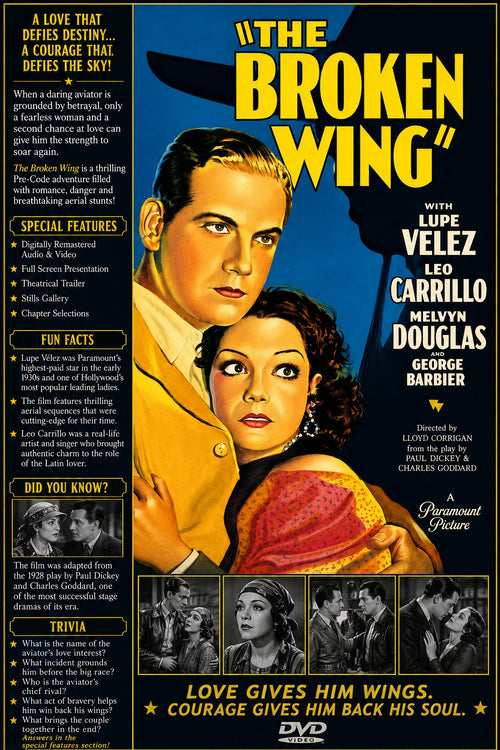 Broken Wing 1932 Adventure Romance Film DVD With Cover Art