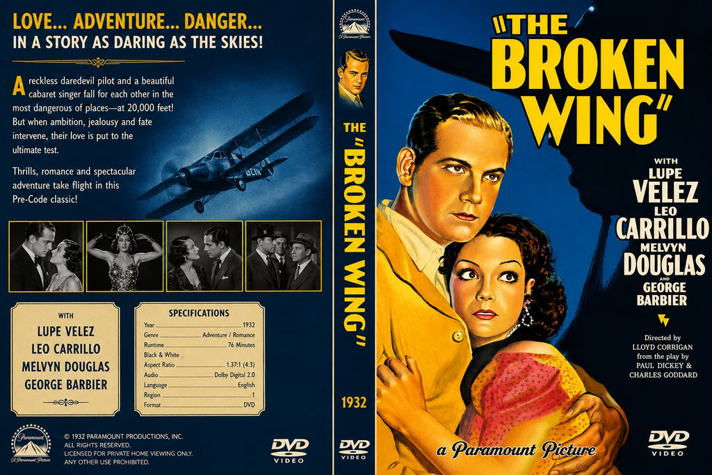 Broken Wing 1932 Adventure Romance Film DVD With Cover Art