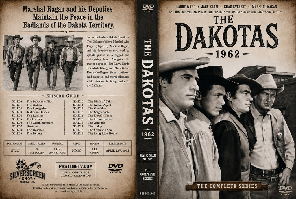 The Dakotas 1962 Complete Series Classic Western TV DVD 19 Episodes