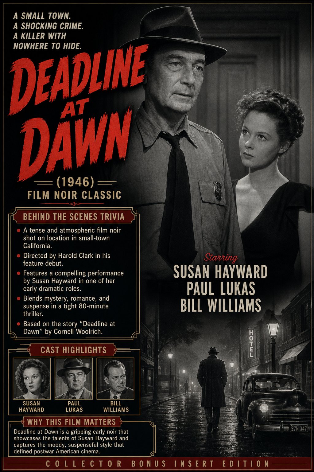 Deadline at Dawn 1946 Rare Film Noir Crime DVD With Cover Art Susan Hayward