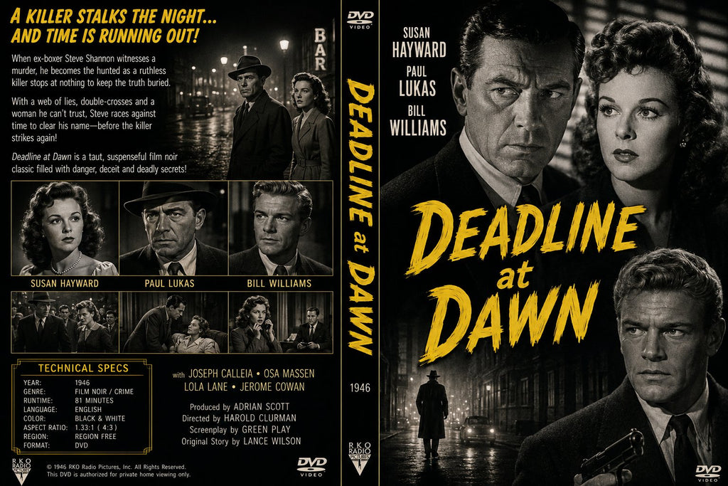 Deadline at Dawn 1946 Rare Film Noir Crime DVD With Cover Art Susan Hayward