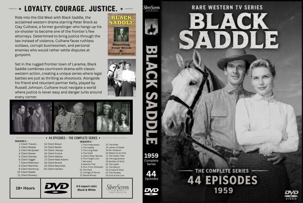 Black Saddle (1959) Rare Classic TV Western Series DVD – 44 Episodes