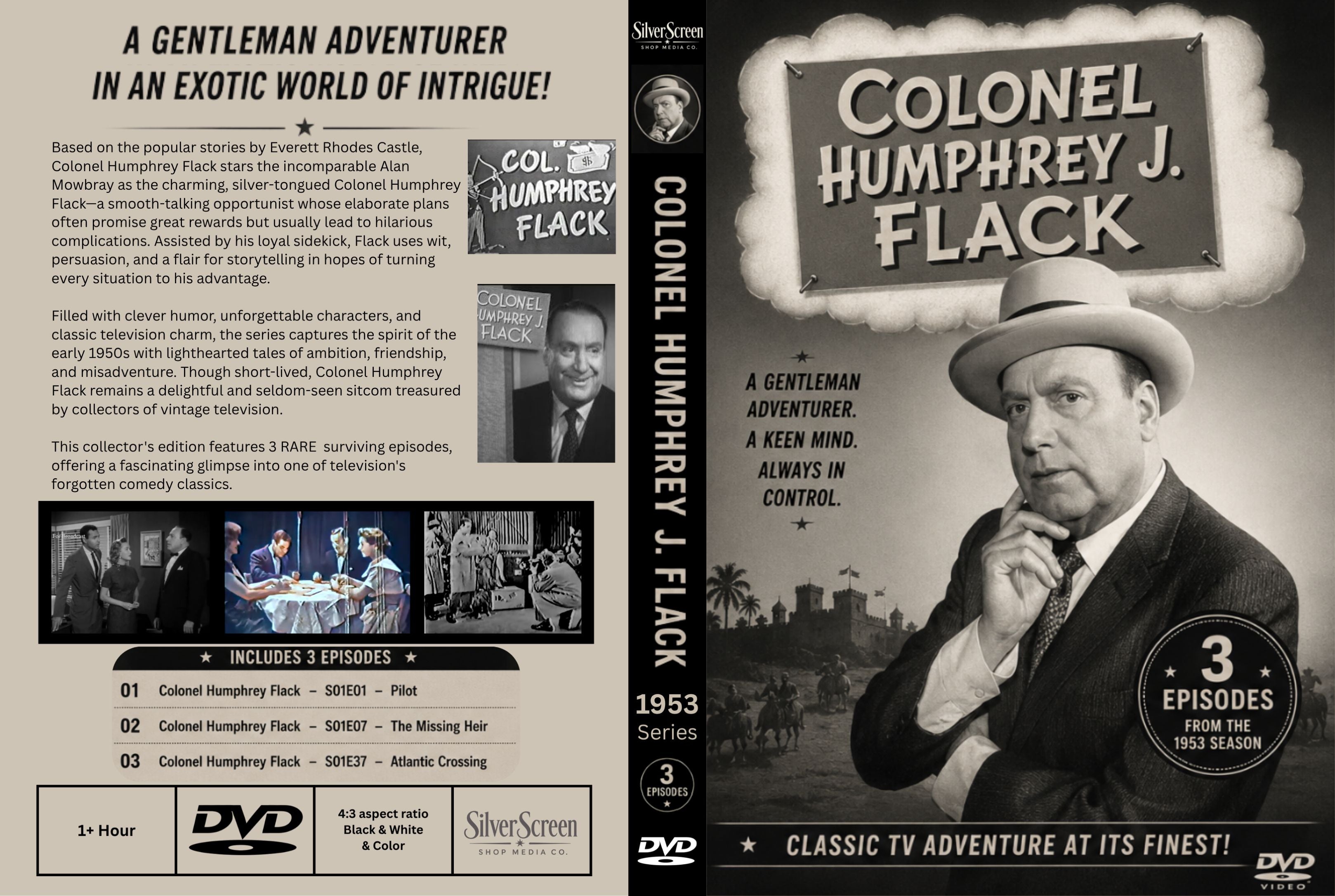 Colonel Humphrey Flack (1953) Classic TV Series DVD – 3 Rare Episodes