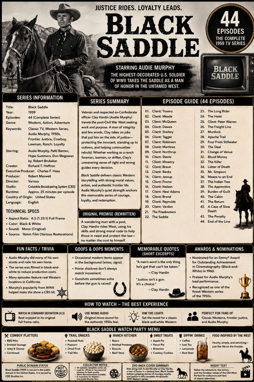 Black Saddle (1959) Rare Classic TV Western Series DVD – 44 Episodes