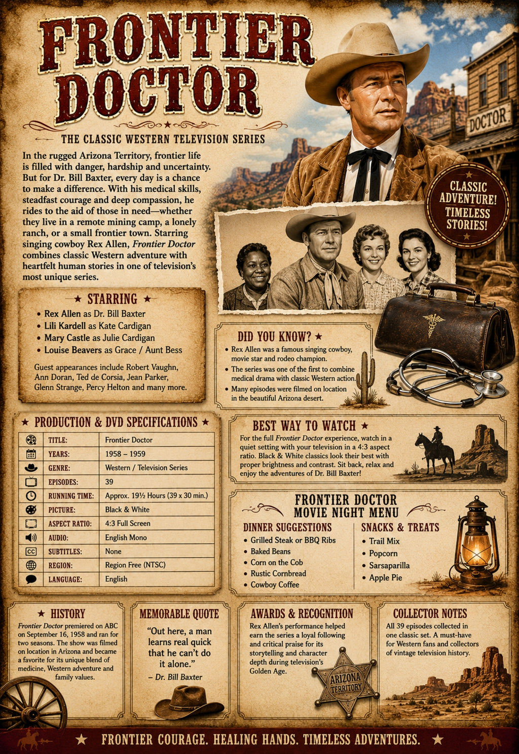 Frontier Doctor (1958) Classic Western TV Series DVD – 39 Episodes