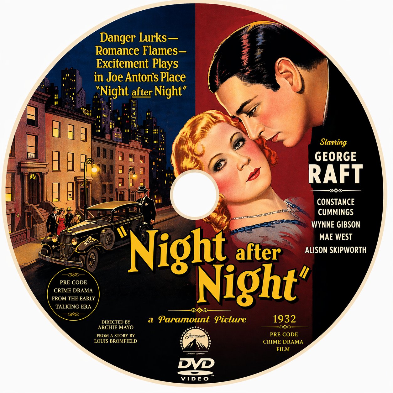Night After Night 1932 Pre Code Crime Drama Film DVD George Raft w Artwork