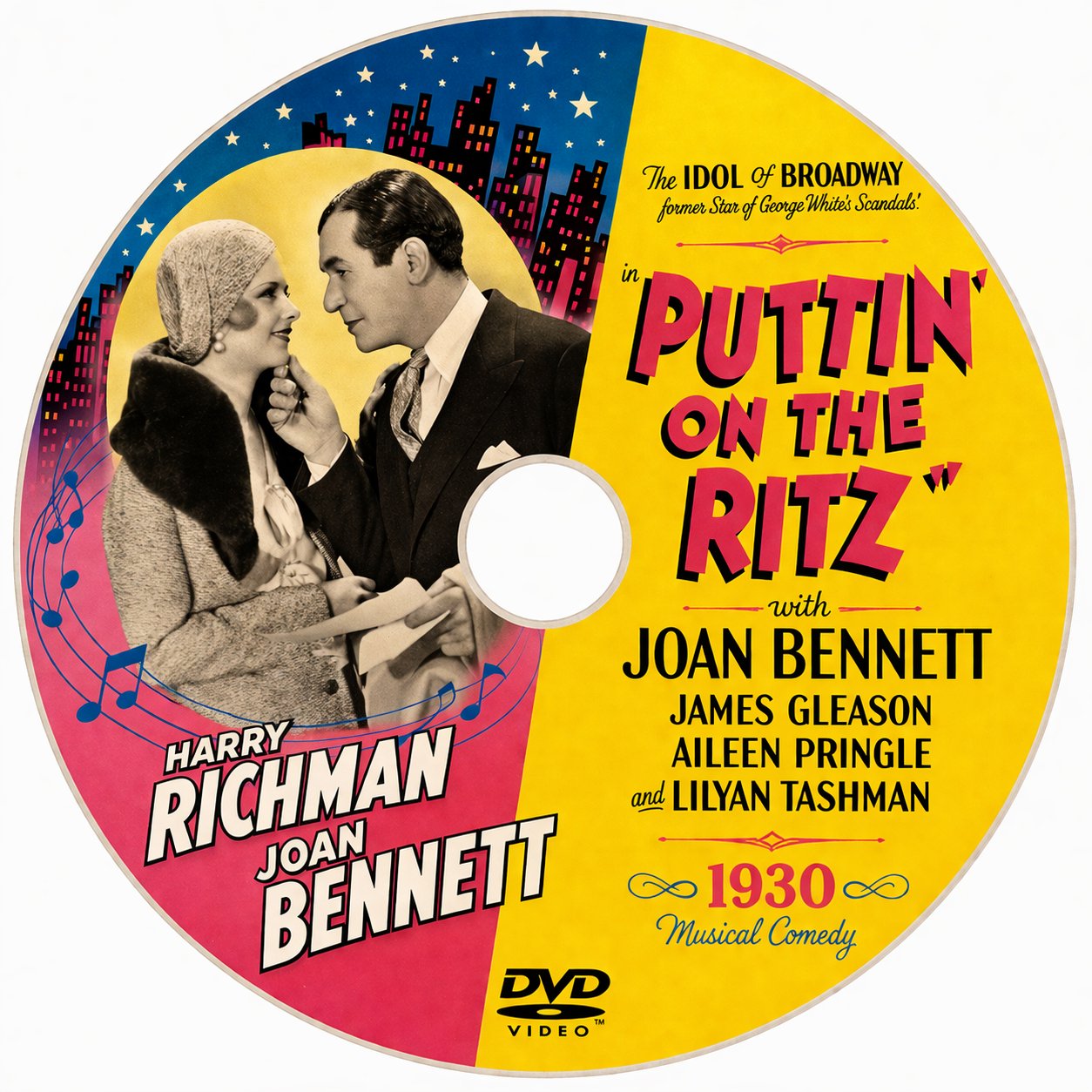 Puttin' on the Ritz 1930 Musical Comedy Film DVD With Cover Art Joan Bennett