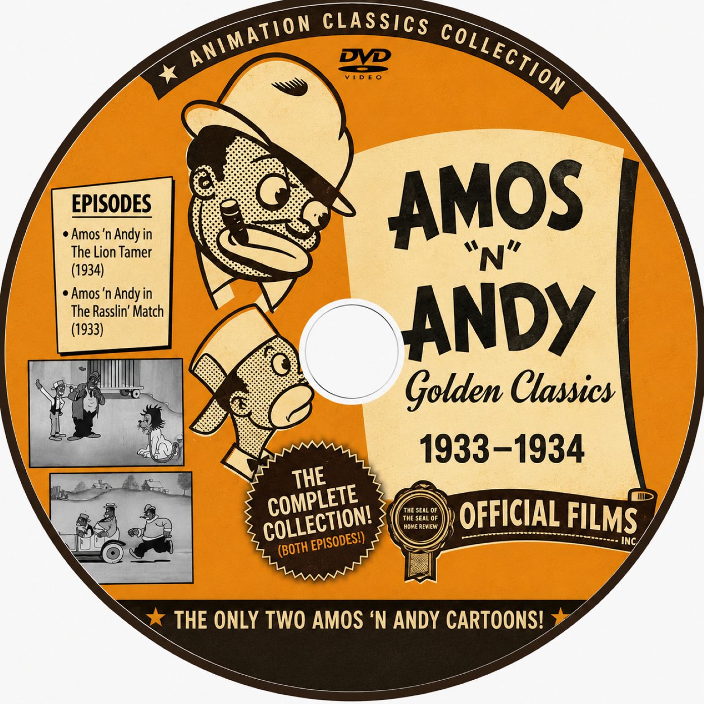 Amos and Andy Cartoons DVD 2 Rare Animated Shorts Classic Cartoon Collector Ed